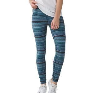 Lululemon Wunder Under Pant III Womens 4 Space Dye Peacock Blue Gym Yoga Casual